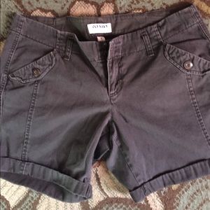 Rolled cuff cotton shorts